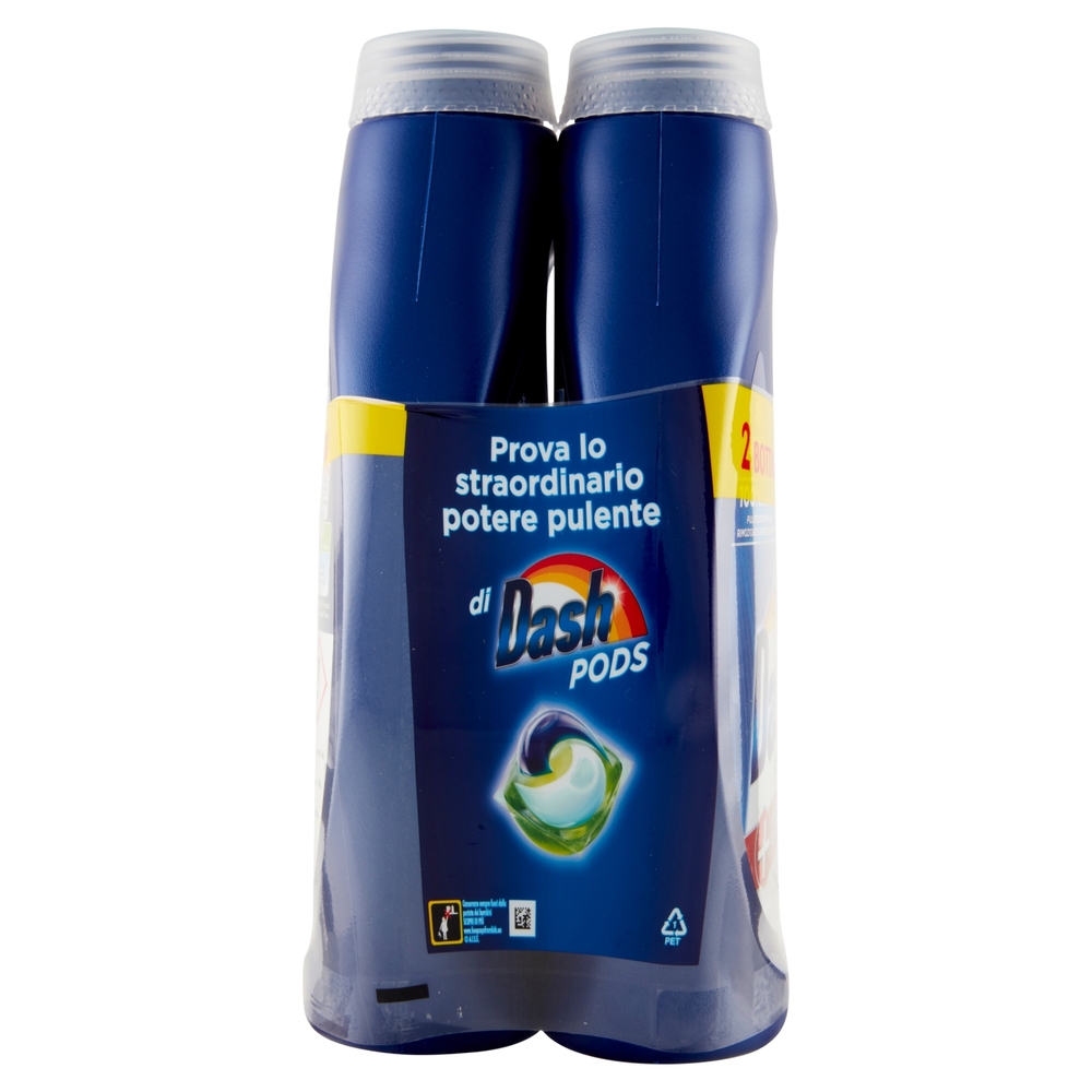 Dash Power Detersivo Lavatrice Liquido per Bucato+Azione Extra-Igienizzante 2x18=36 Lavaggi 2x990 ml